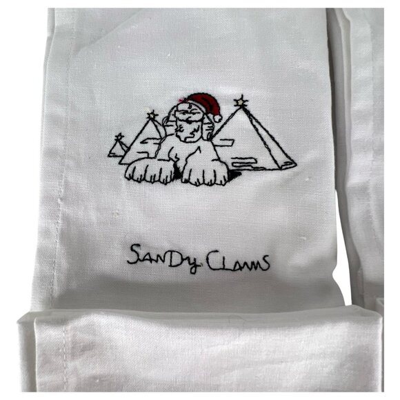 New Merry Masterpieces Christmas Cloth Napkins With Holiday Designs Set of 4 VTG - Picture 4 of 7